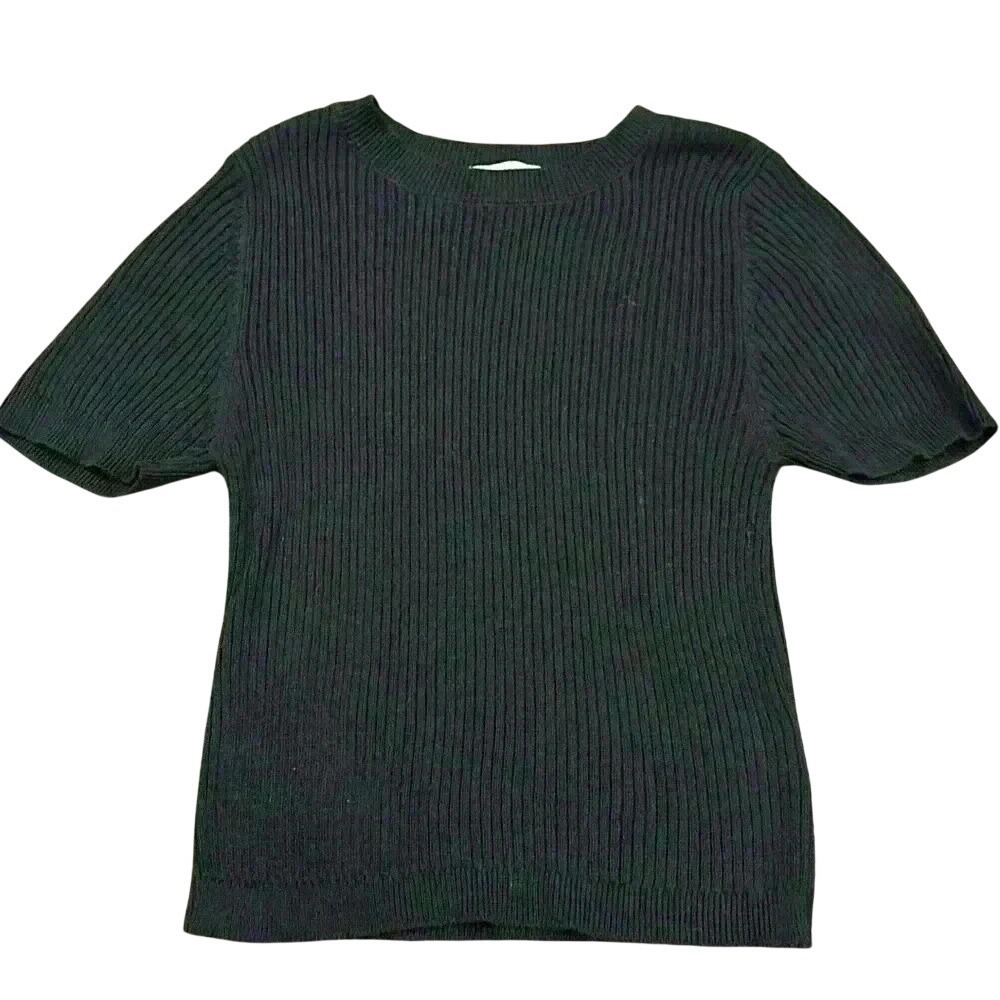 Altar'd state knitted black short sleeve fitted T-shirt